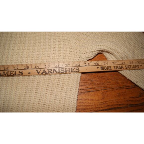 Vintage 60s 70s Alps Ski Meister Ivory Cable Knit Fisherman Sweater Mens Large - Picture 12 of 14